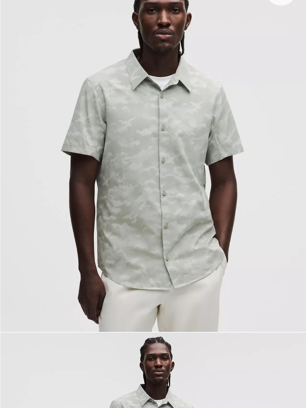 Men’s Lululemon Airing Easy Short-Sleeve Shirt-Camo Fog